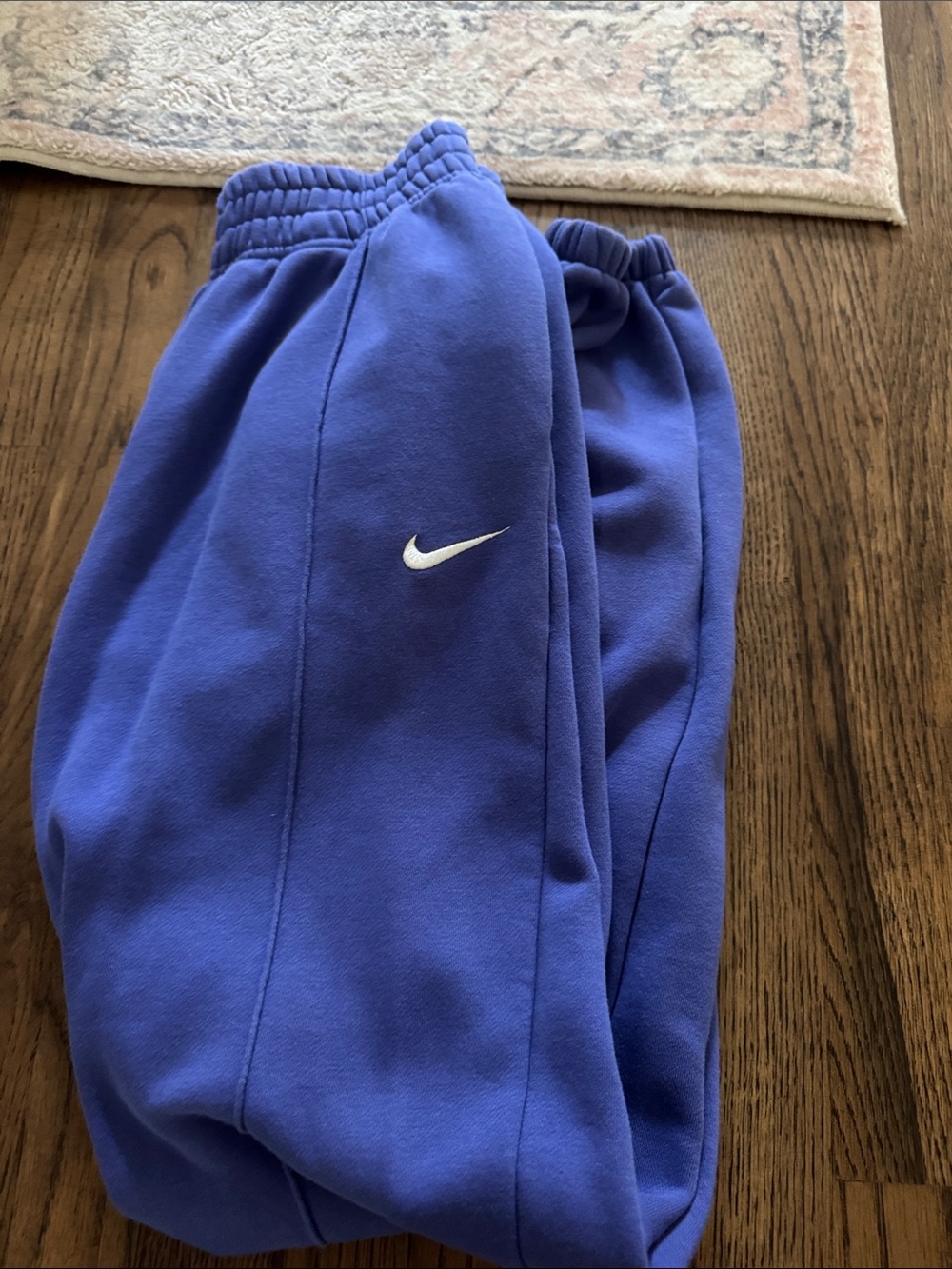 Nike Kids Royal Purple Jogger Sweatpants with White Swoosh
